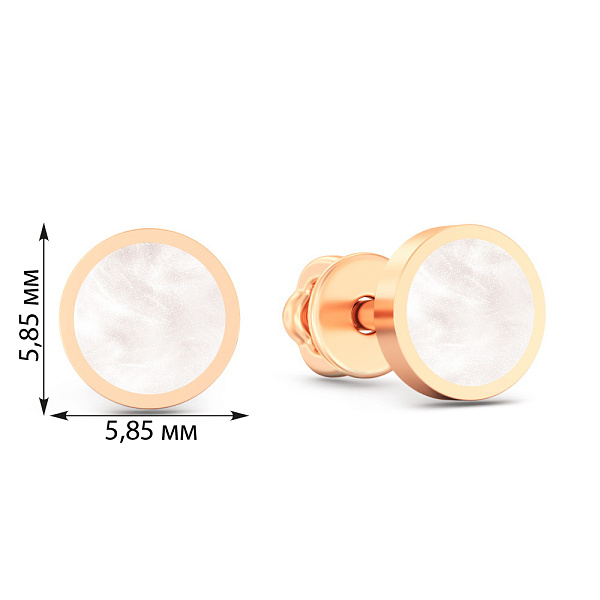 Сережки з червоного золота Лýна з емаллю (арт. 111274еп) – зображення 8