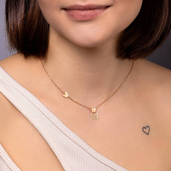 Золоте кольє Метелики (арт. 352628) – зображення 3