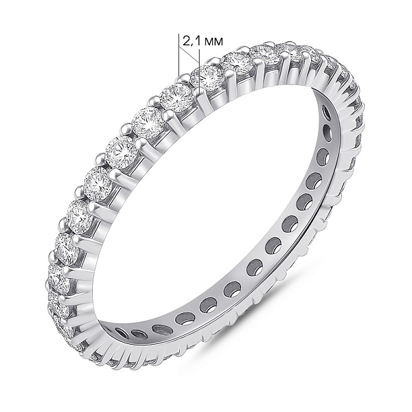 Серебряное кольцо с дорожкой из фианитов (арт. 7501/5372/1) – изображение 2