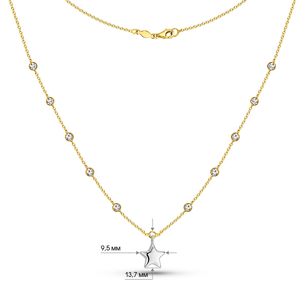 Золотое колье с подвеской (арт. 352654жб) – изображение 6