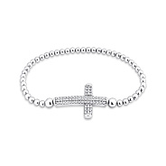 Серебряный браслет Крестик с фианитами (арт. 7509/4366/1)