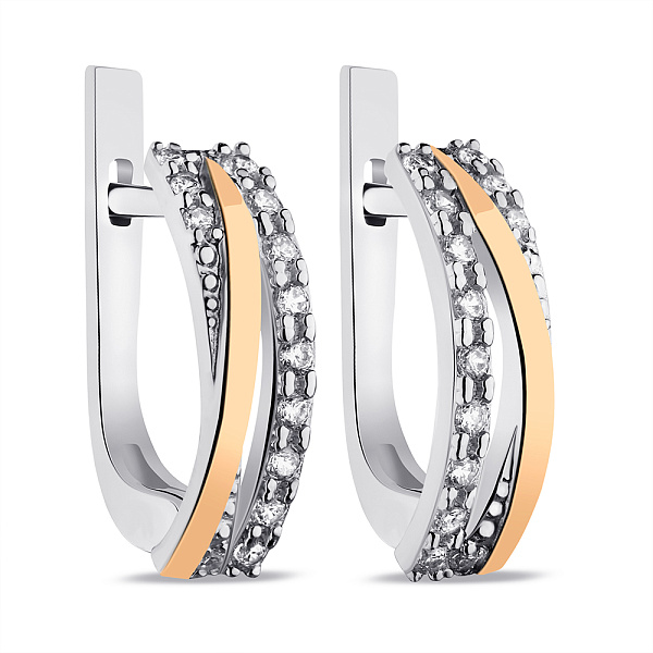 Серебряные серьги с фианитами (арт. 7202/025сю) – изображение 1