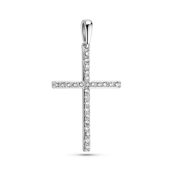 Золотая подвеска-крестик с бриллиантами (арт. П341670015б) – изображение 1