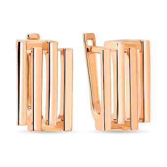 Сережки з червоного золота без каміння (арт. 108716)