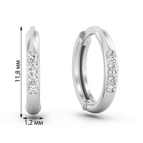 Сережки з білого золота з діамантами (арт. С011709005б) – зображення 2