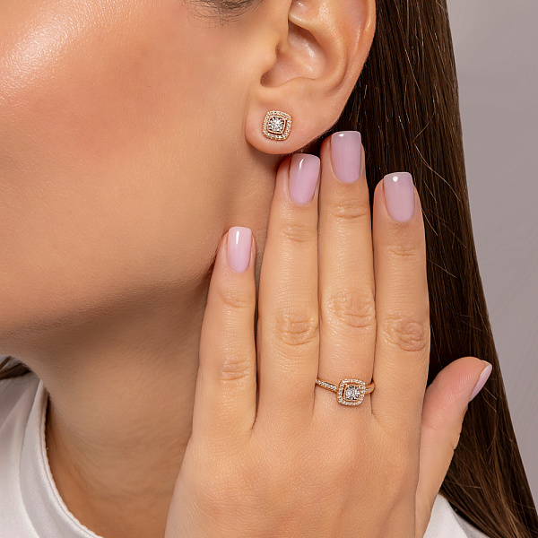 Золотое кольцо с бриллиантами (арт. К011234020) – изображение 4