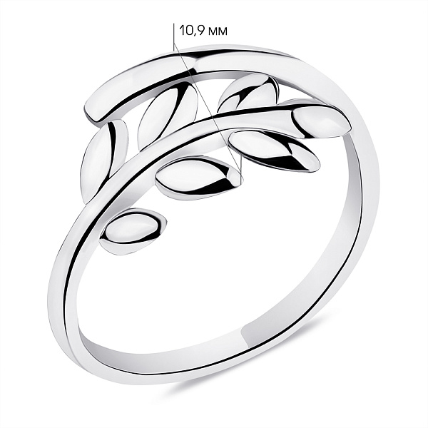 Серебряное кольцо Веточка без камней (арт. 7501/6210) – изображение 2
