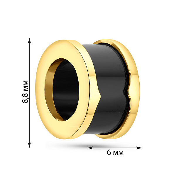 Золотий шарм з оніксом (арт. 423164/1жо) – зображення 2