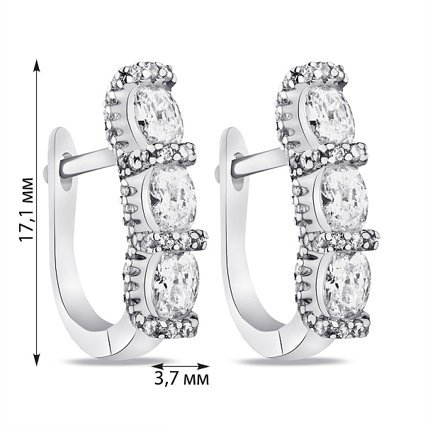 Серебряные серьги с фианитами (арт. 7502/4957) – изображение 2