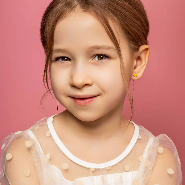 Серьги-протяжки из золота с синей и желтой эмалью (арт. 110032есж) – изображение 4