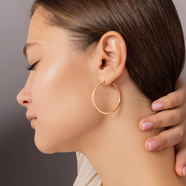 Золотые серьги-кольца (арт. 122103/35) – изображение 4