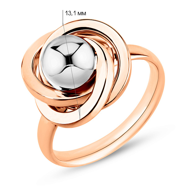 Кольцо из красного и белого золота (арт. 155490/1кб) – изображение 4