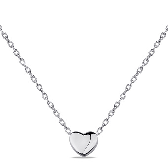 Фото Серебряное колье Сердце без камней (арт. 7507/1841)