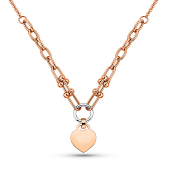 Золотое колье Сердце с фианитом (арт. 352436кб)