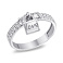 Серебряное кольцо Замочек с фианитами (арт. 7501/673кп) – изображение 1