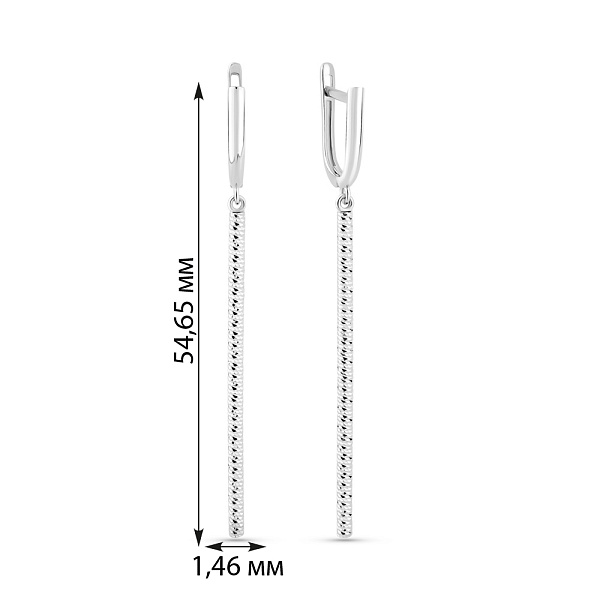 Сережки-підвіски з білого золота (арт. 1101017б) – зображення 4