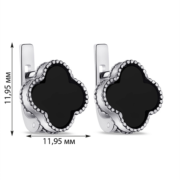 Серьги из серебра с ониксом (арт. 7502/610/10осп) – изображение 2