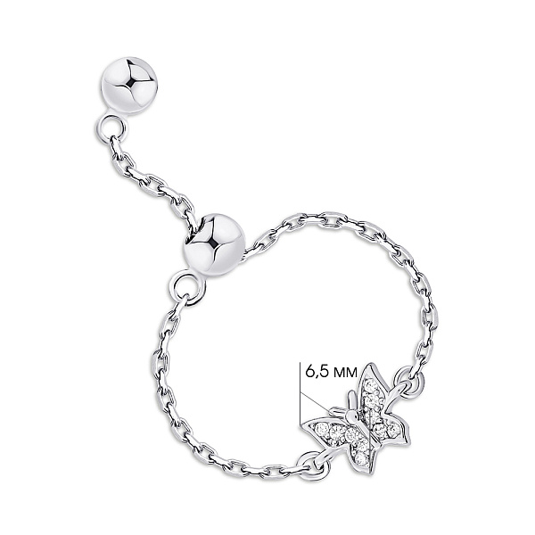 Серебряное кольцо Бабочка (арт. 7501/7010) – изображение 4