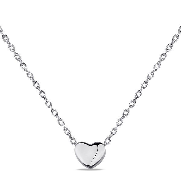 Серебряное колье Сердце без камней (арт. 7507/1841) – изображение 1
