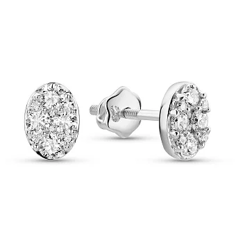 Сережки з білого золота з діамантами (арт. С341622040б)
