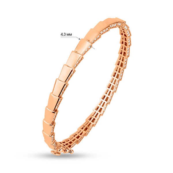 Браслет из красного золота Змея с фианитами (арт. 3261003) – изображение 2