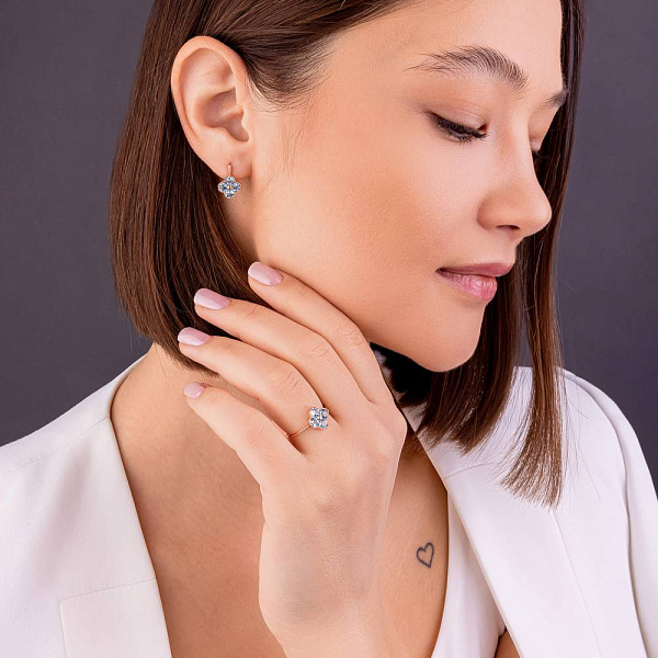 Каблучка з червоного золота з топазом (арт. 141246Птг) – зображення 5