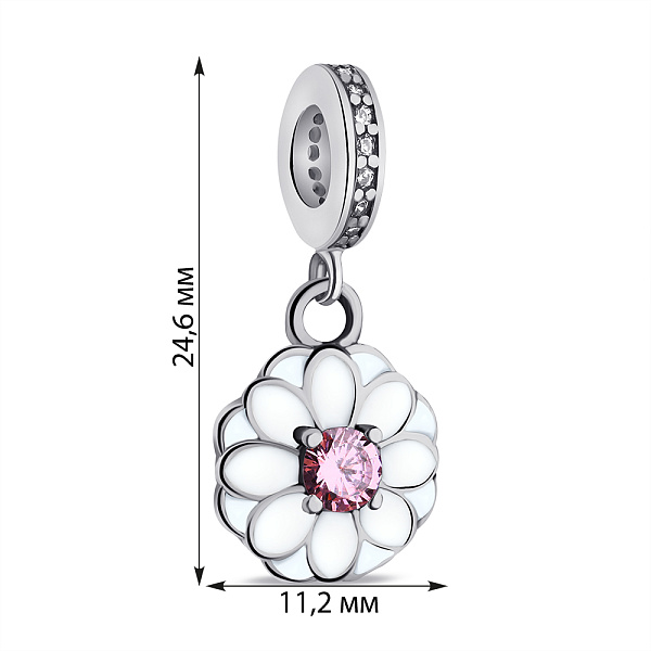 Серебряный шарм Цветок с альпинитом (арт. 7903/П5ФБР/7065) – изображение 2
