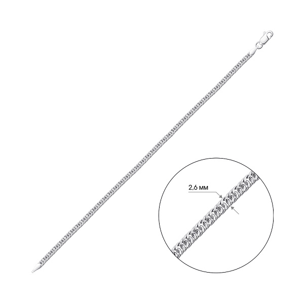 Серебряный браслет плетения Двойной ромб (арт. 0313004с) – изображение 2