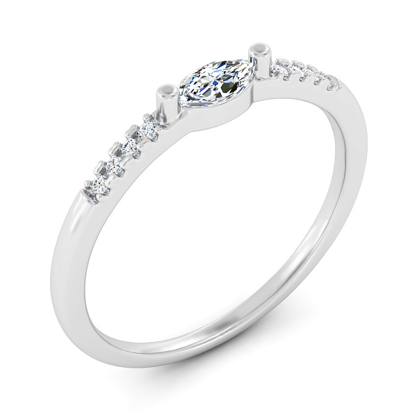 Кольцо из белого золота с бриллиантами (арт. К011589015б) – изображение 1