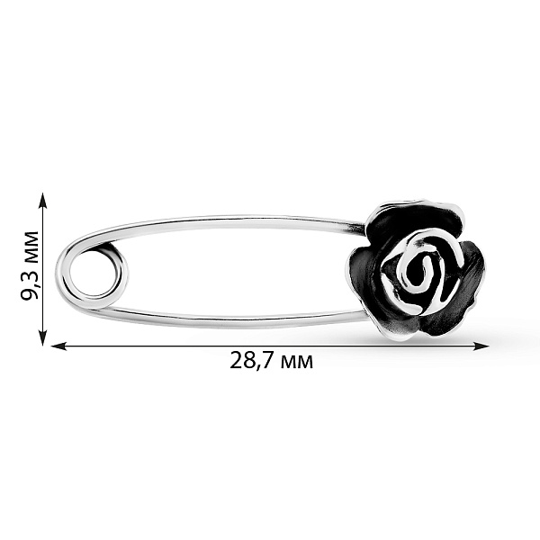 Серебряная булавка Цветок (арт. 7911/7051-37-ч) – изображение 2