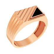 Фото Золота печатка з емаллю (арт. 170014е)