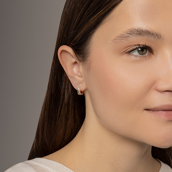 Сережки з червоного золота з діамантами (арт. С011122020) – зображення 3