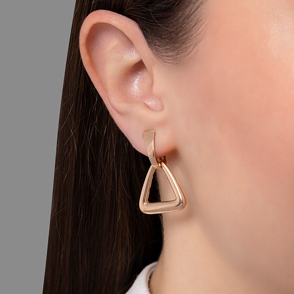 Золотые серьги без камней (арт. 1091425) – изображение 2