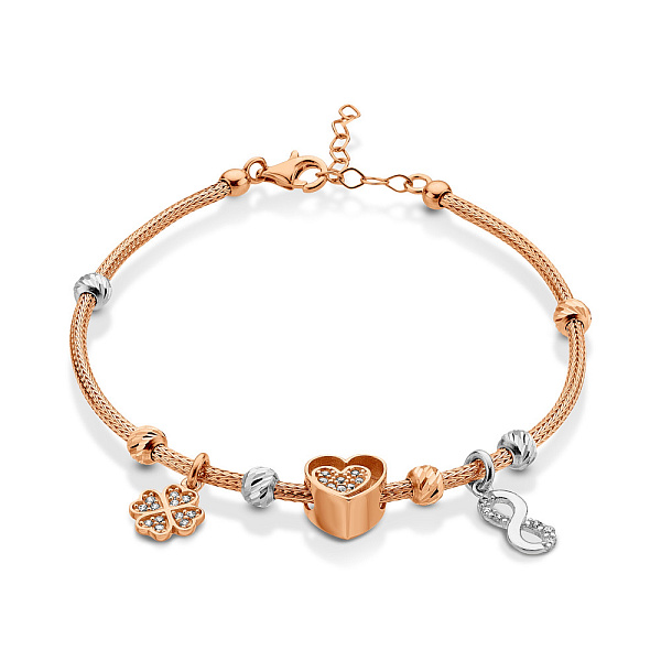 Браслет из красного и белого золота с фианитами (арт. 326903кбП2) – изображение 1