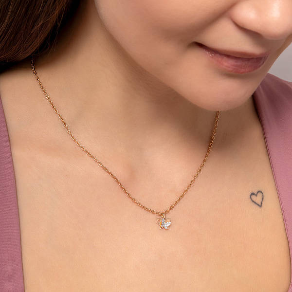 Золотая подвеска Бабочка с фианитами (арт. 440408) – изображение 3