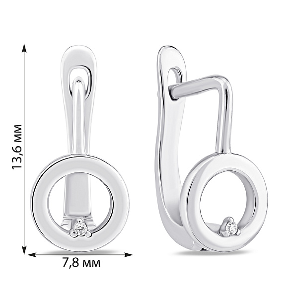 Серьги из серебра с фианитами (арт. 7502/3996) – изображение 2