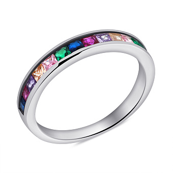 Серебряное кольцо с дорожкой из альпинитов (арт. 7501/6200ацв)