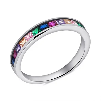 Срібна каблучка з доріжкою з альпінітів (арт. 7501/6200ацв)