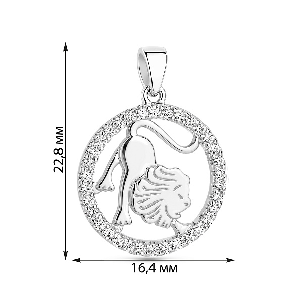 Серебряная подвеска Лев с фианитами (арт. 7503/4702лв) – изображение 2