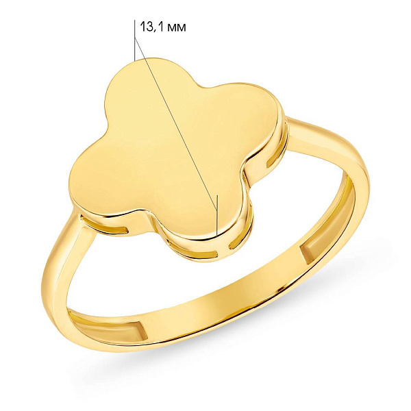 Кольцо "Клевер" из желтого золота без камней (арт. 155199ж) – изображение 2