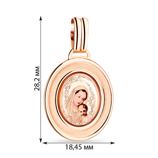 Ладанка «Дева Мария с младенцем» из красного золота (арт. 421132) – изображение 2