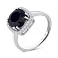 Серебряное кольцо с сапфиром и фианитами (арт. 7501/2119982Спс) – изображение 1