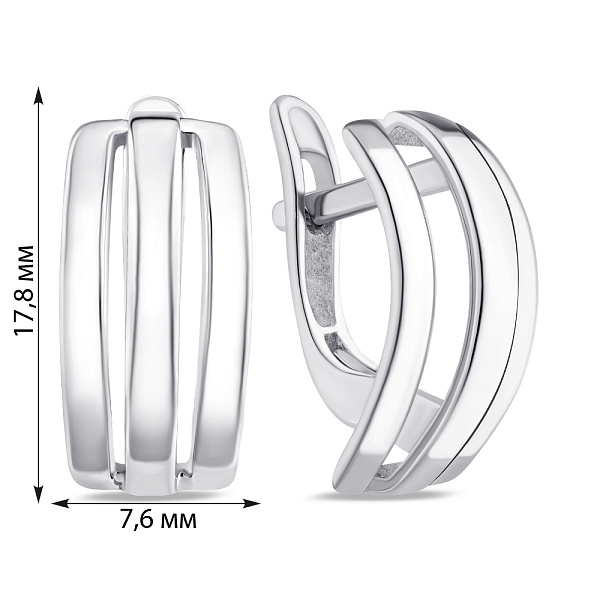 Серебряные серьги без камней (арт. 7502/С2А/210) – изображение 2