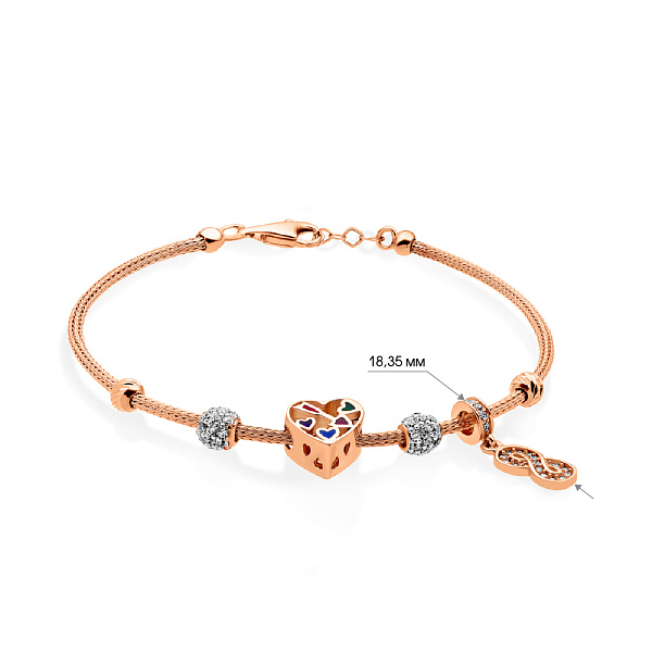 Браслет золотий з підвіскою Нескінченність (арт. 325109ецвП1) – зображення 3