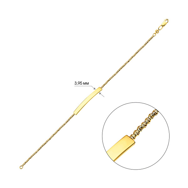 Браслет из желтого золота с пластиной (арт. 324936жк) – изображение 4