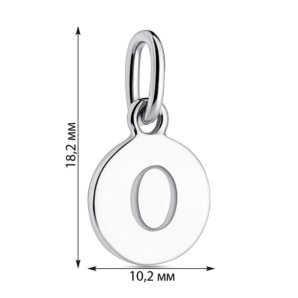 Серебряный подвес Буква О (арт. 7503/690/Опп) – изображение 2