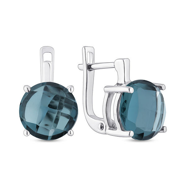 Серебряные серьги с топазом (арт. 7502/2058748Пл) – изображение 1