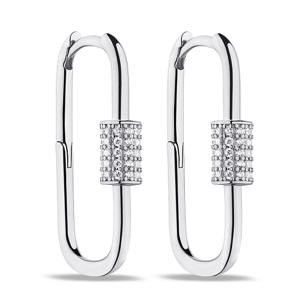 Серьги серебряные с фианитами (арт. 7502/9175/25) – изображение 1