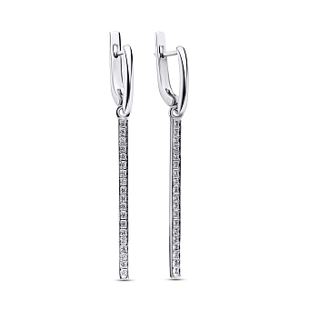 Серебряные серьги с подвесками и фианитами (арт. 7502/2199р)