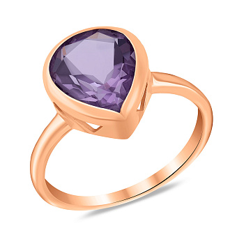 Кольцо из красного золота с аметистом (арт. 153413а)